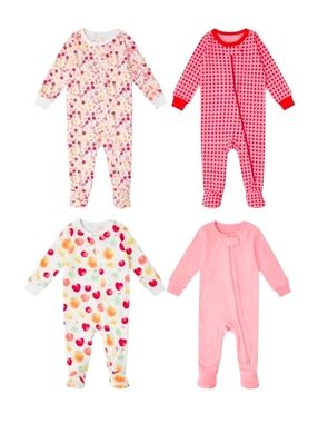 Member's Mark Baby 4 Pack Tight Fit Sleep & Play Footie Pj 12 Months New w/ Tags